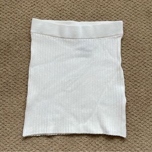 White Knit Pencil Skirt
